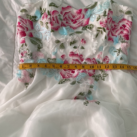 EUC Strapless Embroidered Prom Dress - Picture 12 of 13